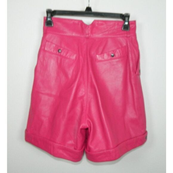 Michael Hoban North Beach Jacket Shorts‎ Set Size 7/8 Pink Leather 90's Pockets - Picture 5 of 15